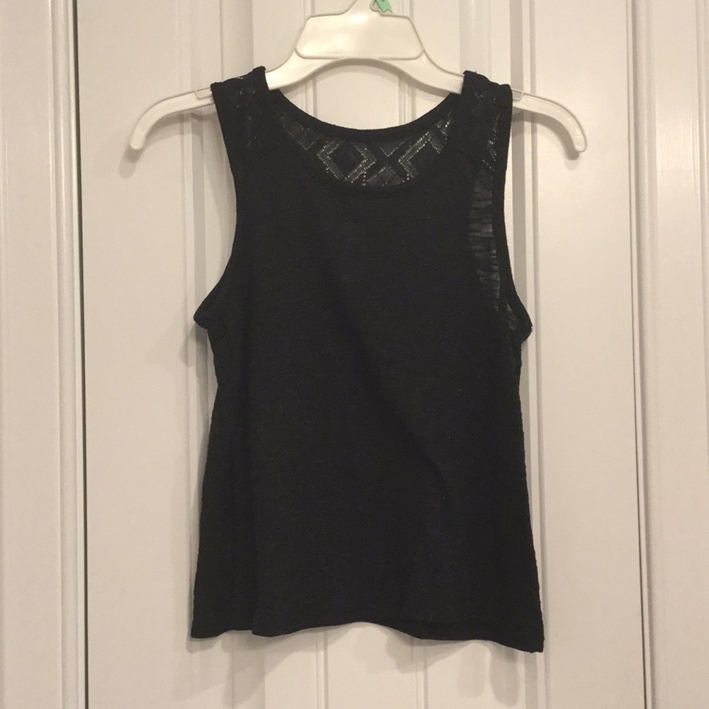 Black pink top with lace on back and straps